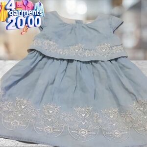 Aphorism 100% cotton dress with white embroidery. Size 24 months